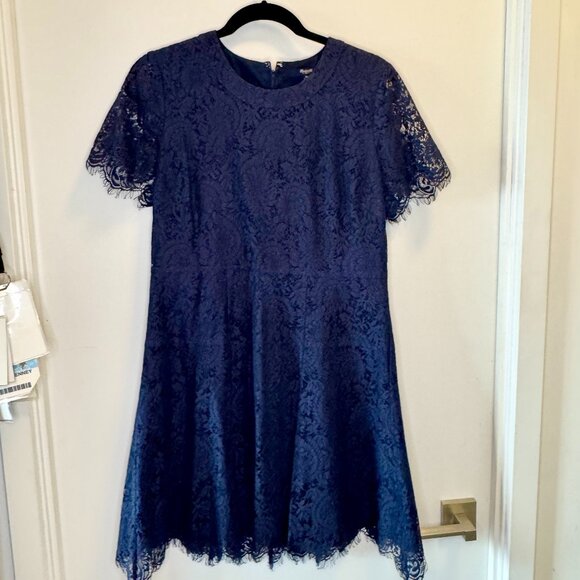 Madewell Navy Blue Lace Shift dress - Size 10 - Picture 1 of 13